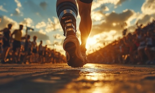 a person running a race