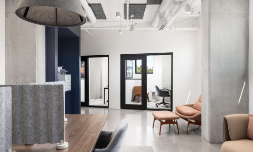 Co-working space and pods at our Denver, CO apartments	
