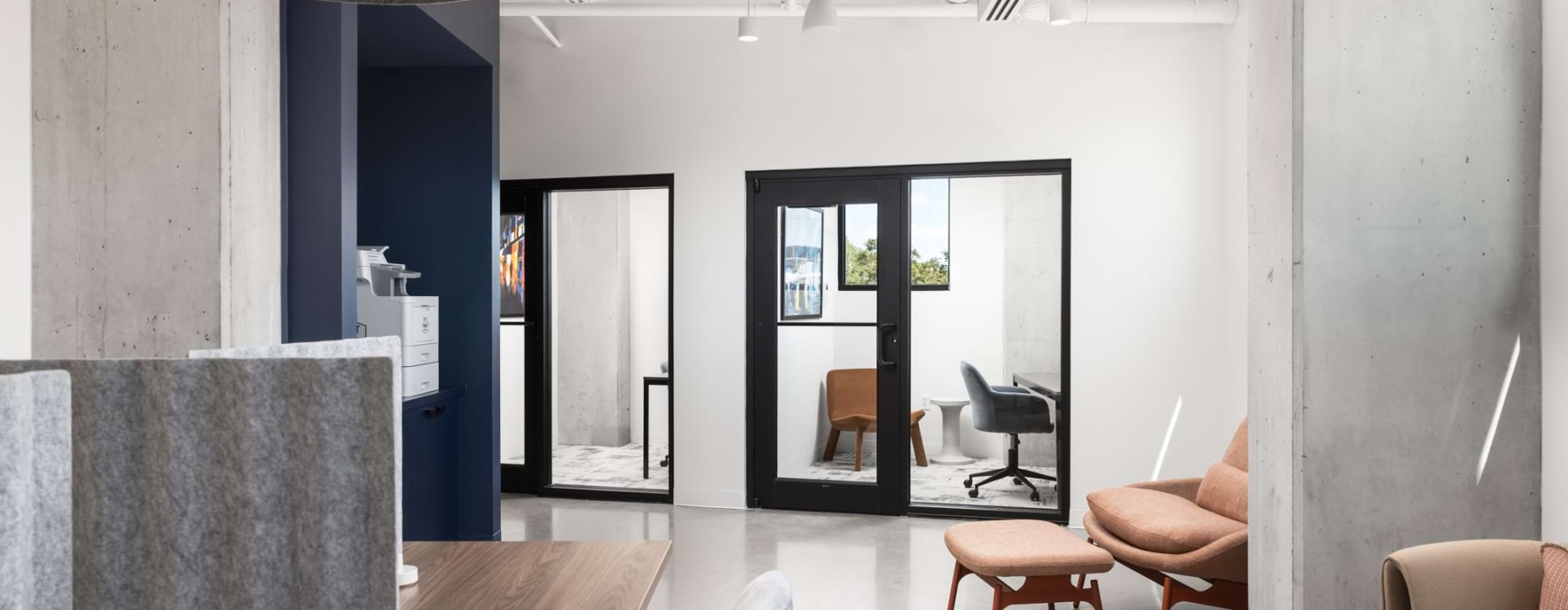 Co-working space and pods at our Denver, CO apartments	