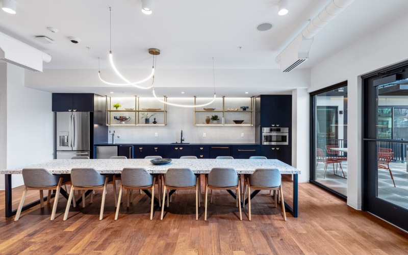 clubroom table with countertop