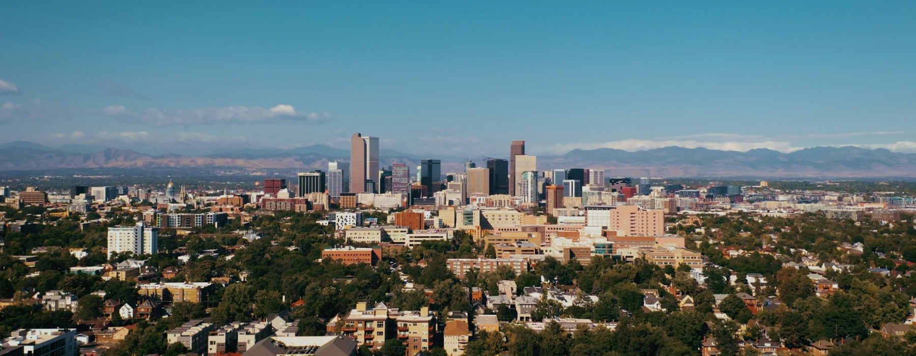 aerial of downtown Denver